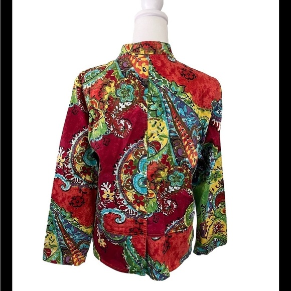 Chico’s 2 Artsy Art To Wear Cotton Blend Light Weight Jacket Large - Picture 5 of 7